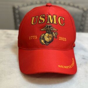 United States Marine Corps 250th Anniversary Red SnapBack Hat Cap